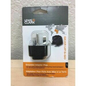 Lewis N Clark Grounded Adapter Plug Africa Great Britain Hong Kong Ireland Singa